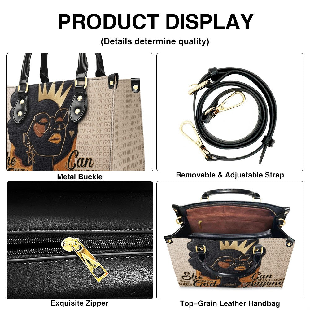 Personalized African American Woman of God Leather Handbag Custom Name Bible Verse Shoulder Bag | CHRISTIANARTBAG 02080726