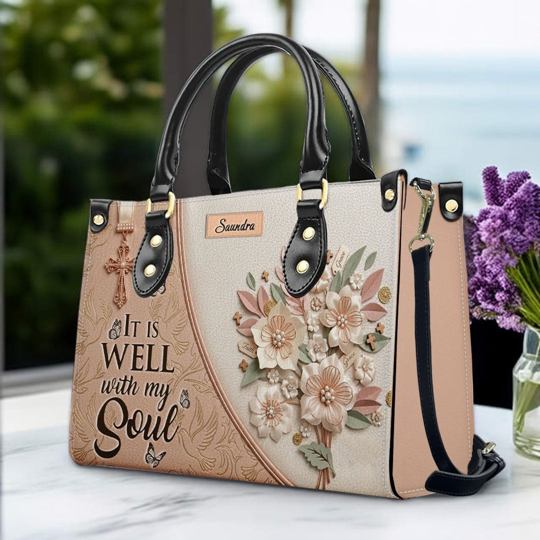 CHRISTIANARTBAG Personalized Leather Handbag and Wallet Set | Beige Custom Name Cross Purse & Long Wristlet Clutch CAB01061626