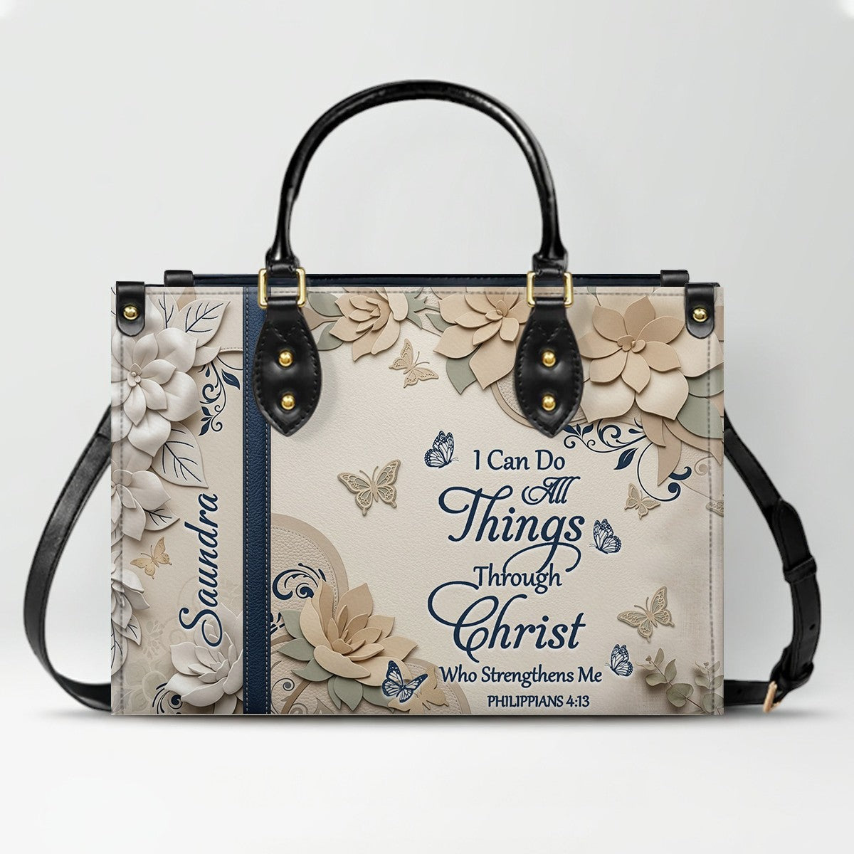 CHRISTIANARTBAG Personalized Leather Handbag for Women – Custom Faith-Based Tote Bag with Bible Verses – Inspirational Christian Gifts for Her CAB01052626