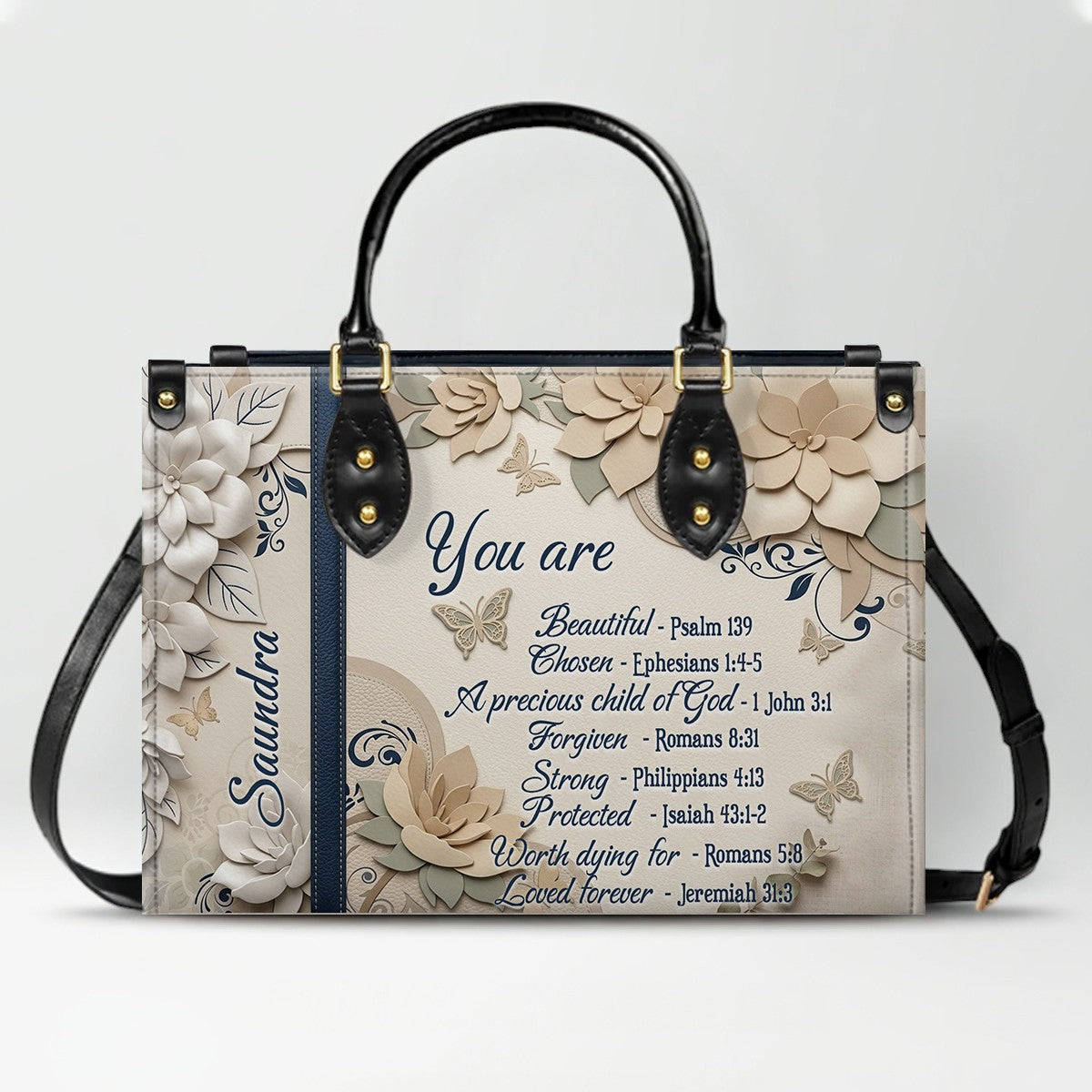 CHRISTIANARTBAG Personalized Leather Handbag for Women – Custom Faith-Based Tote Bag with Bible Verses – Inspirational Christian Gifts for Her CAB01052626