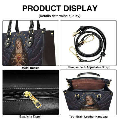CHRISTIANARTBAG Personalized Catholic Leather Handbag - Custom Name & Bible Verse Virgin Mary Tote Bag CAB01101526