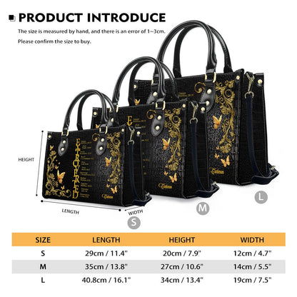 Personalized Leather Handbag by CHRISTIANARTBAG - EXTROVERTED | INTROVERT Biblical Acrostic Design - Custom Christian Gift for Women