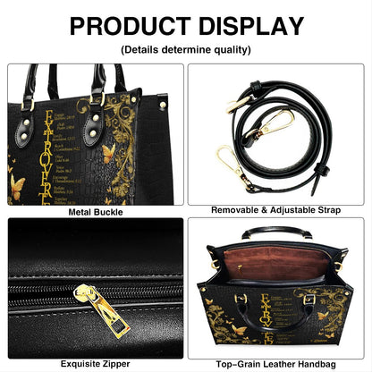 Personalized Leather Handbag by CHRISTIANARTBAG - EXTROVERTED | INTROVERT Biblical Acrostic Design - Custom Christian Gift for Women