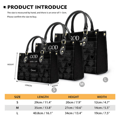 CHRISTIANARTBAG Personalized Faith Leather Tote - Custom Name Religious Leather Handbag - Christian Handbag.