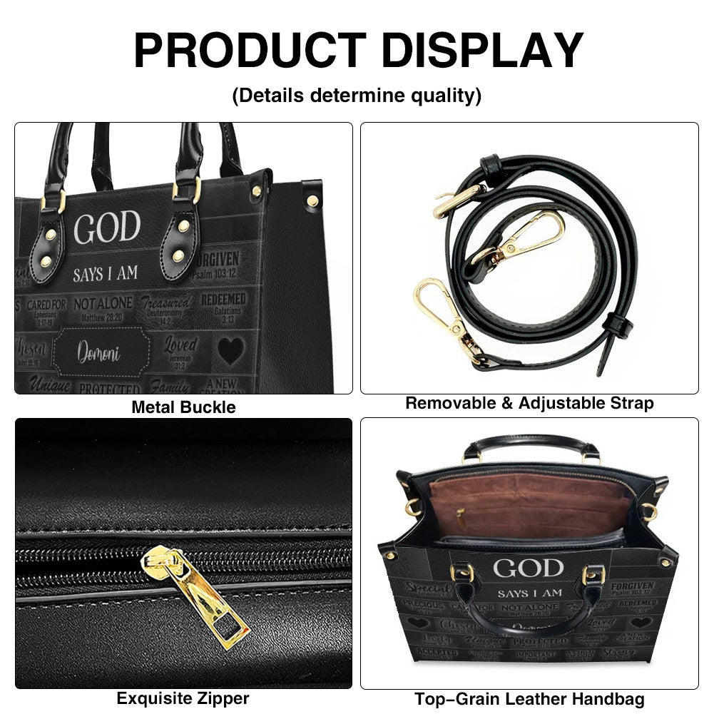 CHRISTIANARTBAG Personalized Faith Leather Tote - Custom Name Religious Leather Handbag - Christian Handbag.