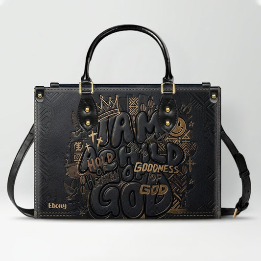 CHRISTIANARTBAG Personalized Leather Handbag - Custom Name "I Am Child Of GOD" Faith Purse cab01101626