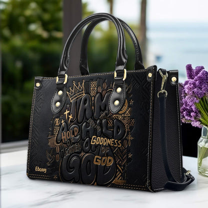 CHRISTIANARTBAG Personalized Leather Handbag - Custom Name "I Am Child Of GOD" Faith Purse cab01101626
