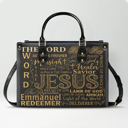 CHRISTIANARTBAG Personalized Leather Handbag - Custom [COLOR] Purse with [NAME/DESIGN] Print - Religious Gifts for Women CAB0171626