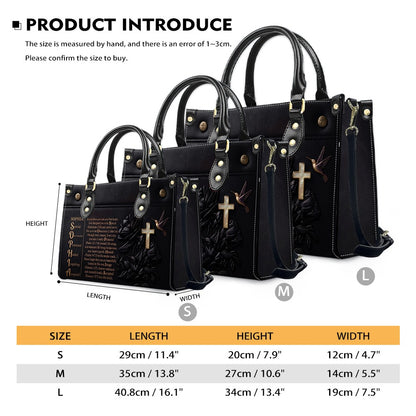 Custom Leather Handbag - Personalized Name Bible Verse Story Design, Choose Color & Text | CHRISTIANARTBAG 02080426