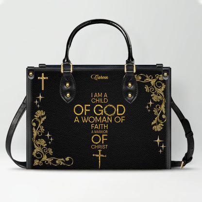 Personalized Christian Leather Handbag with Custom Name & Bible Verse | CHRISTIANARTBAG