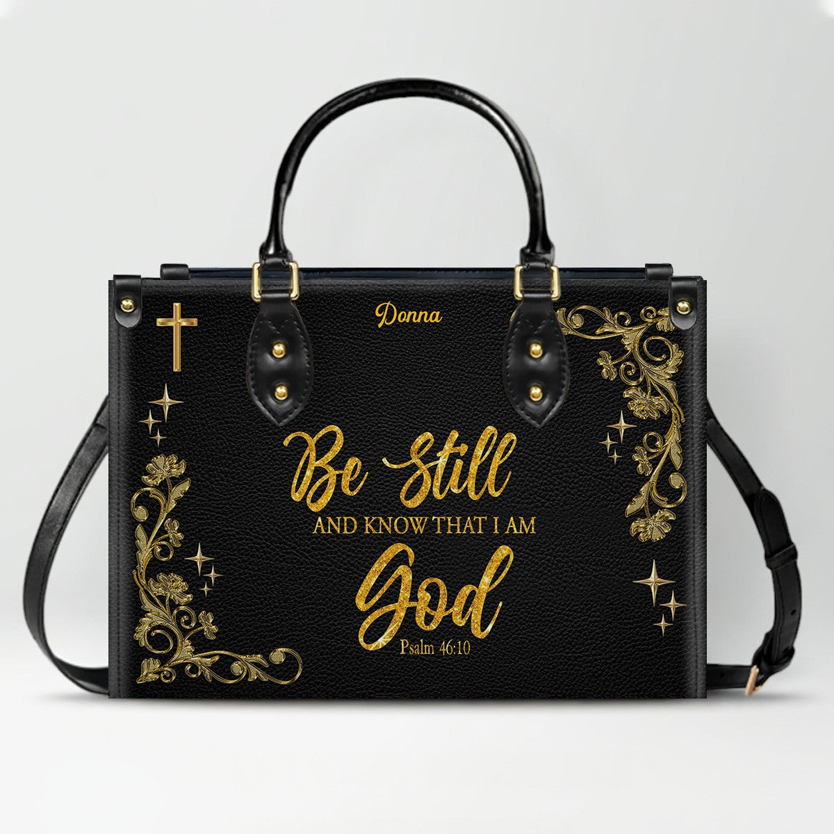 Personalized Christian Leather Handbag with Custom Name & Bible Verse | CHRISTIANARTBAG