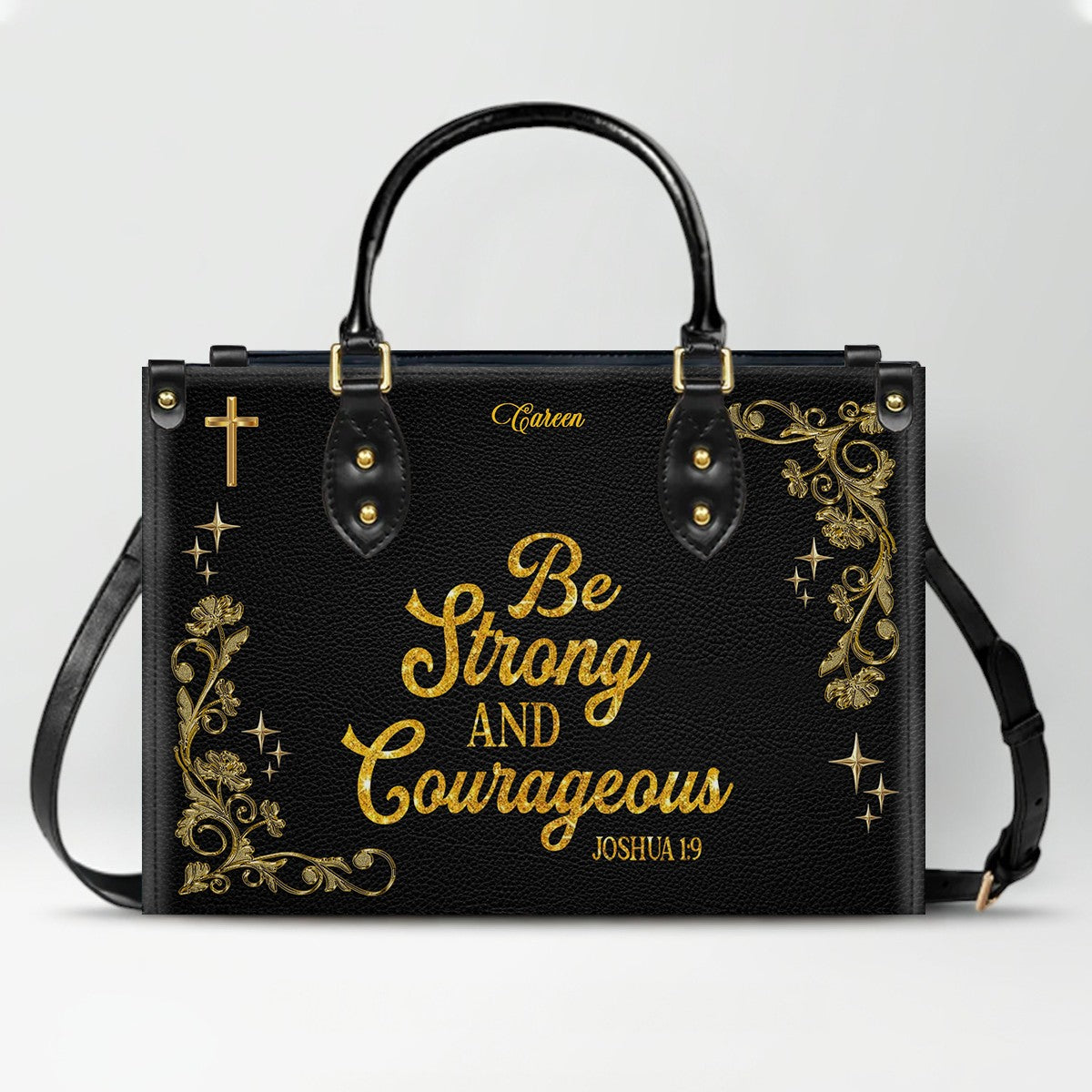 Personalized Christian Leather Handbag with Custom Name & Bible Verse | CHRISTIANARTBAG