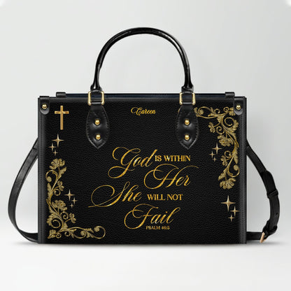 Personalized Christian Leather Handbag with Custom Name & Bible Verse | CHRISTIANARTBAG