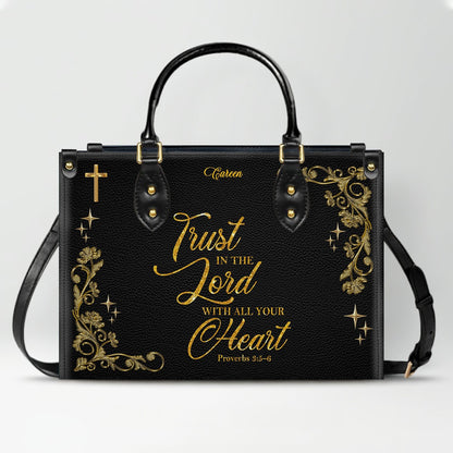 Personalized Christian Leather Handbag with Custom Name & Bible Verse | CHRISTIANARTBAG