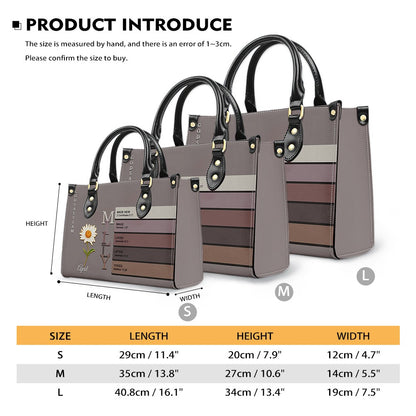 Uncover the sacred meaning of your name - Custom Name & Month Flower - Personalized Leather Handbag - CHRISTIANARTBAG 01181125