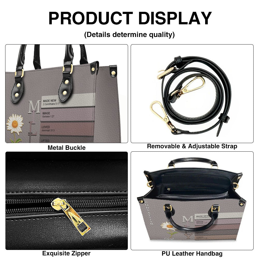 Uncover the sacred meaning of your name - Custom Name & Month Flower - Personalized Leather Handbag - CHRISTIANARTBAG 01181125