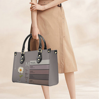 Uncover the sacred meaning of your name - Custom Name & Month Flower - Personalized Leather Handbag - CHRISTIANARTBAG 01181125