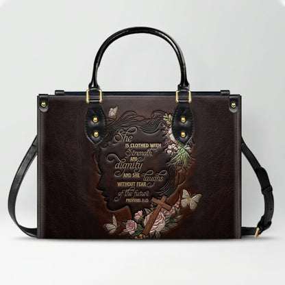 CHRISTIANARTBAG Personalized Leather Handbag - Custom Proverbs 31 in Burgundy - CAB0171326