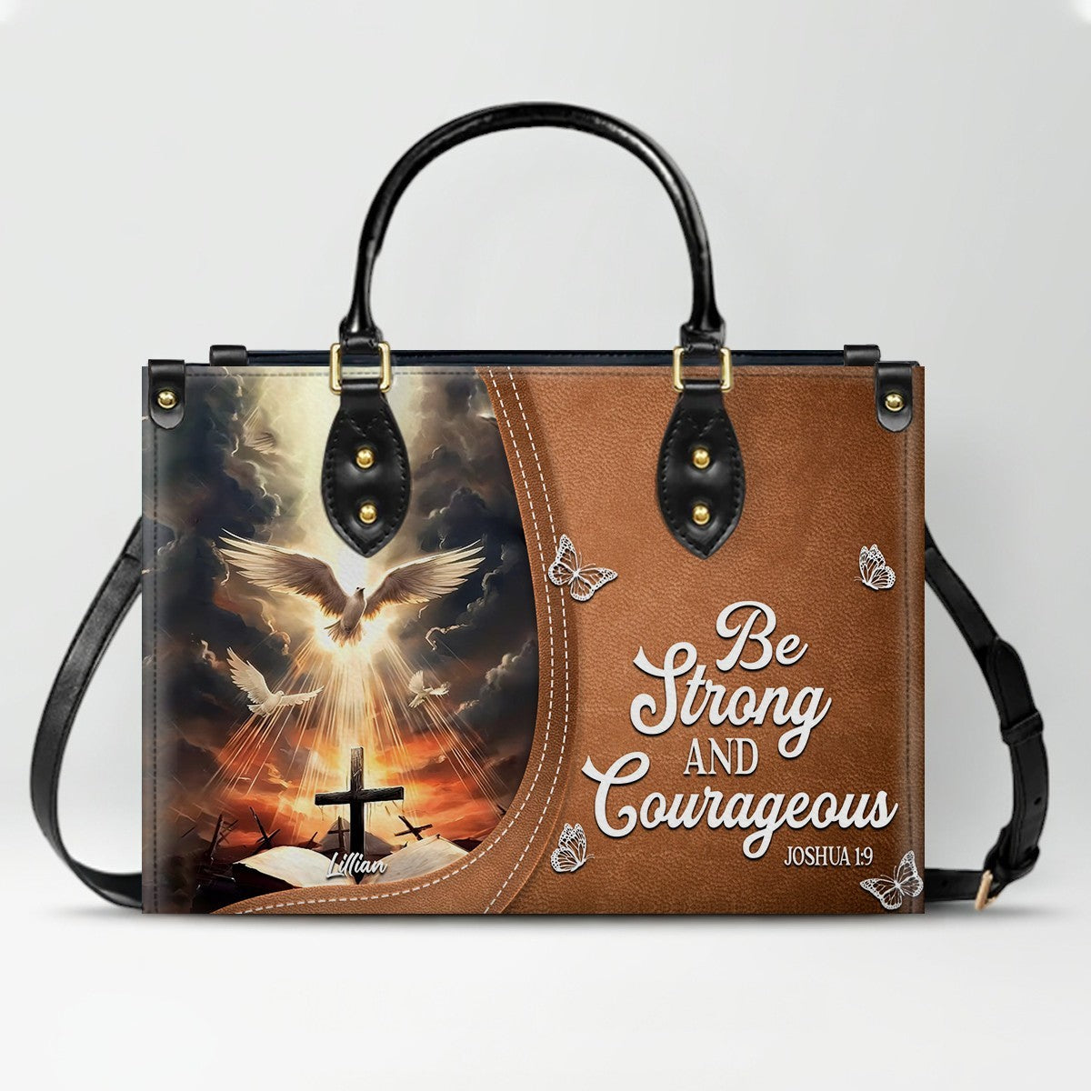 Personalized Leather Handbag with Christian Bible Verse – Faith-Inspired Gift for Women | CHRISTIANARTBAG CAB011225