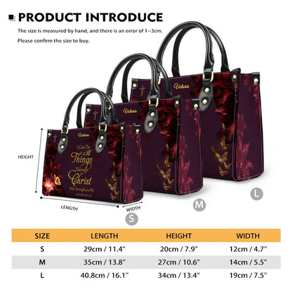 Personalized Christian Leather Handbag with Bible Verse – Custom Name Faith Gift for Women | CHRISTIANARTBAG CAB010126