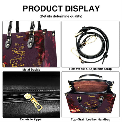 Personalized Christian Leather Handbag with Bible Verse – Custom Name Faith Gift for Women | CHRISTIANARTBAG CAB010126