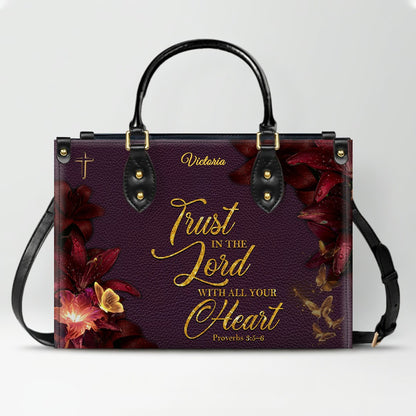 Personalized Christian Leather Handbag with Bible Verse – Custom Name Faith Gift for Women | CHRISTIANARTBAG CAB010126