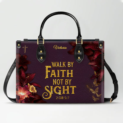 Personalized Christian Leather Handbag with Bible Verse – Custom Name Faith Gift for Women | CHRISTIANARTBAG CAB010126