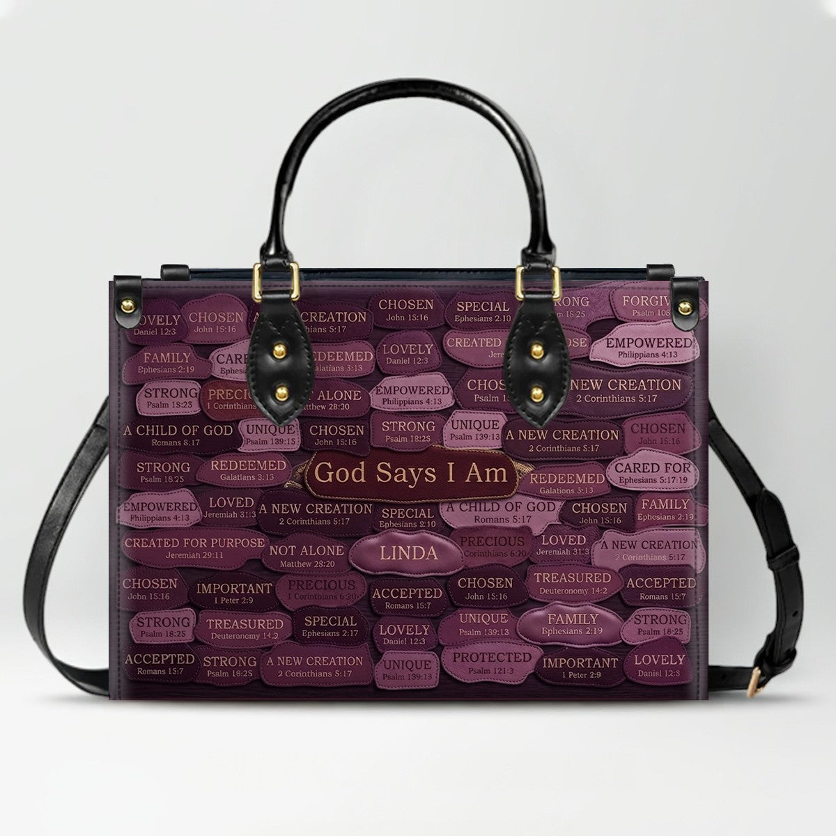 Personalized Leather Handbag - God Says I Am Christian Purse | CHRISTIANARTBAG 01080526