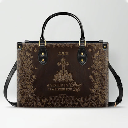 Personalized Leather Handbag | Custom Christian Gifts for Women - Sister in Christ | CHRISTIANARTBAG CAB0371626