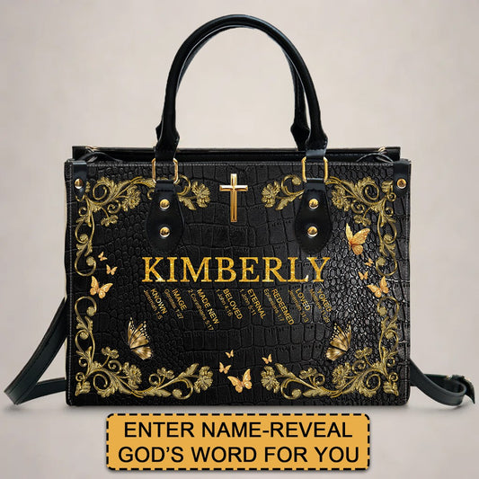 Custom Bible Verse & Name – Uncover the sacred meaning of your name | Personalized Leather Handbag