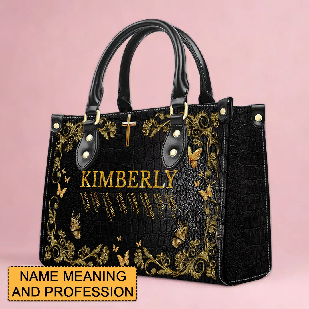 Custom Bible Verse & Name – Uncover the sacred meaning of your name | Personalized Leather Handbag