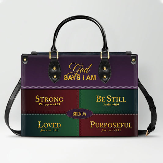 Personalized Leather Handbag for Christian Women – Custom Name & Color | CHRISTIANARTBAG CAB111425