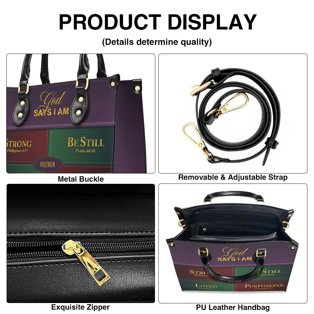 Personalized Leather Handbag for Christian Women – Custom Name & Color | CHRISTIANARTBAG CAB111425