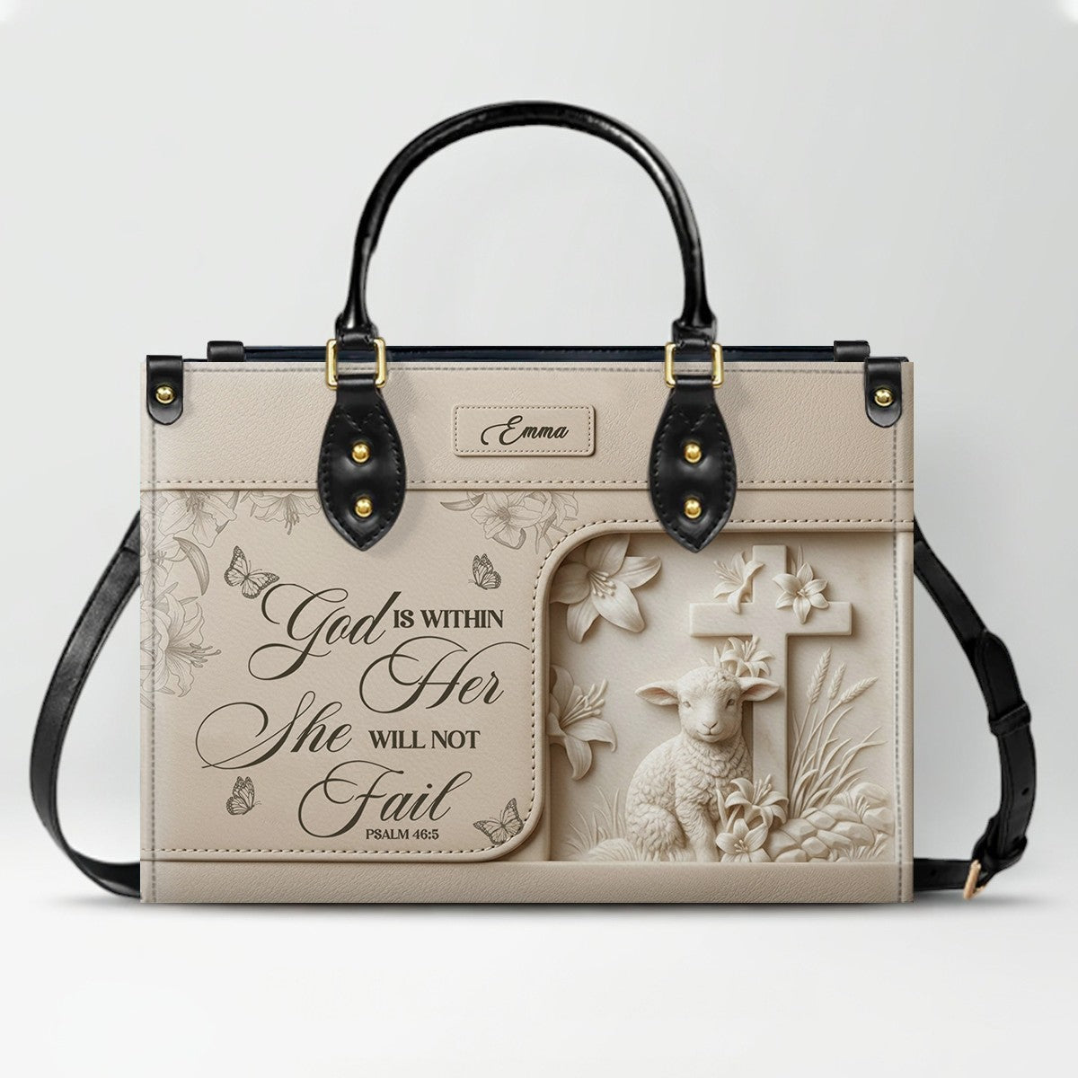 Personalized Christian Leather Handbag - Custom Bible Verse & Name Purse | CHRISTIANARTBAG 01080726