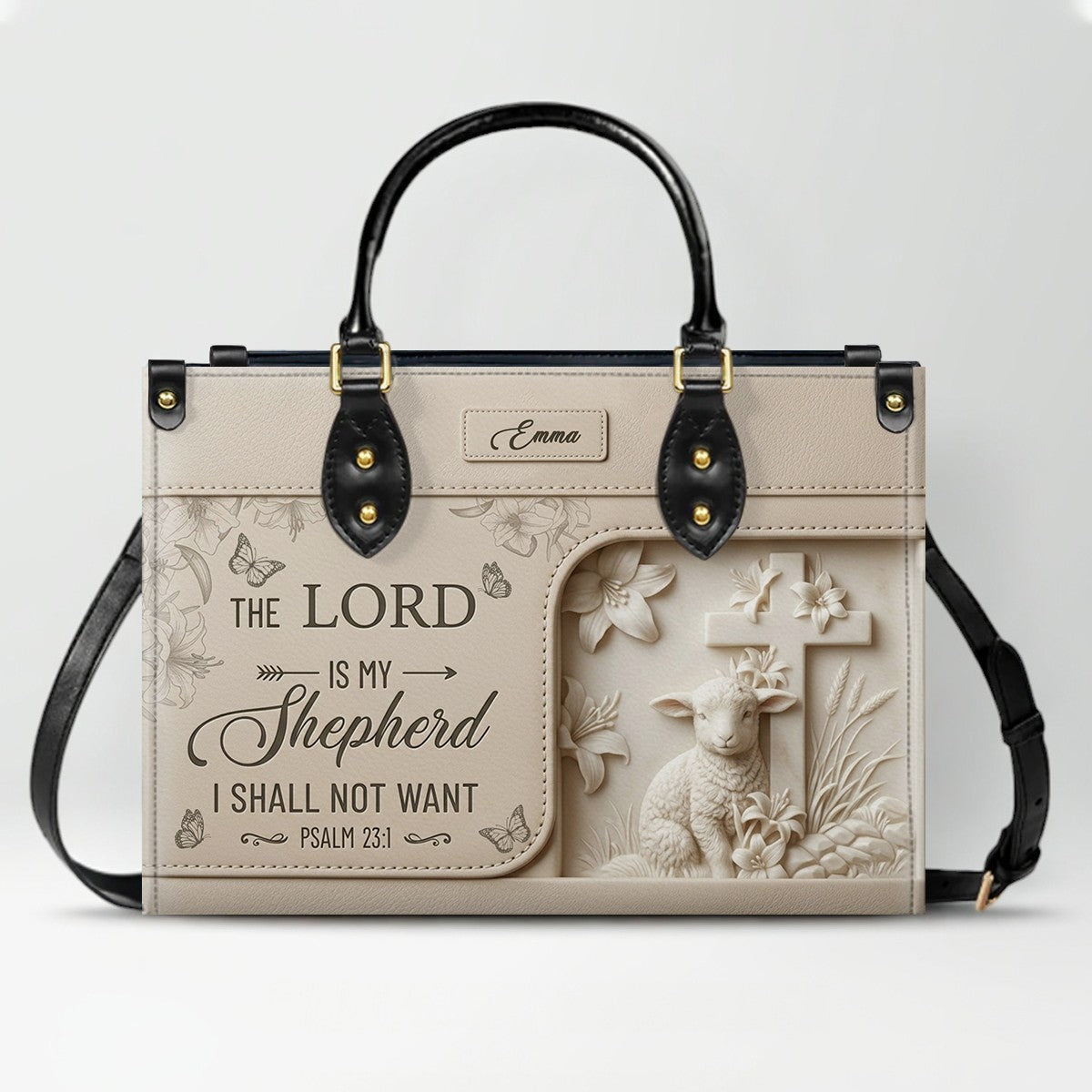 Personalized Christian Leather Handbag - Custom Bible Verse & Name Purse | CHRISTIANARTBAG 01080726