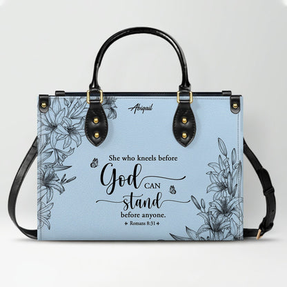 Personalized Leather Handbag Cool Blue & Wallet Set for Women – Custom Name & Bible Verse – Christian Gift | CHRISTIANARTBAG