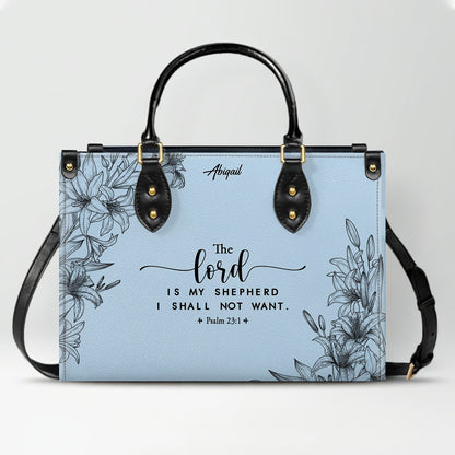 Personalized Leather Handbag Cool Blue & Wallet Set for Women – Custom Name & Bible Verse – Christian Gift | CHRISTIANARTBAG