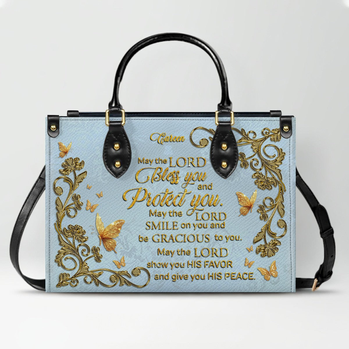 CHRISTIANARTBAG Personalized Leather Handbag with Bible Verse – Custom Name & Color Christian Gift for Women - CAB020226