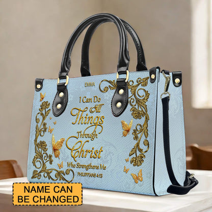 CHRISTIANARTBAG Personalized Leather Handbag with Bible Verse – Custom Name & Color Christian Gift for Women - CAB020226