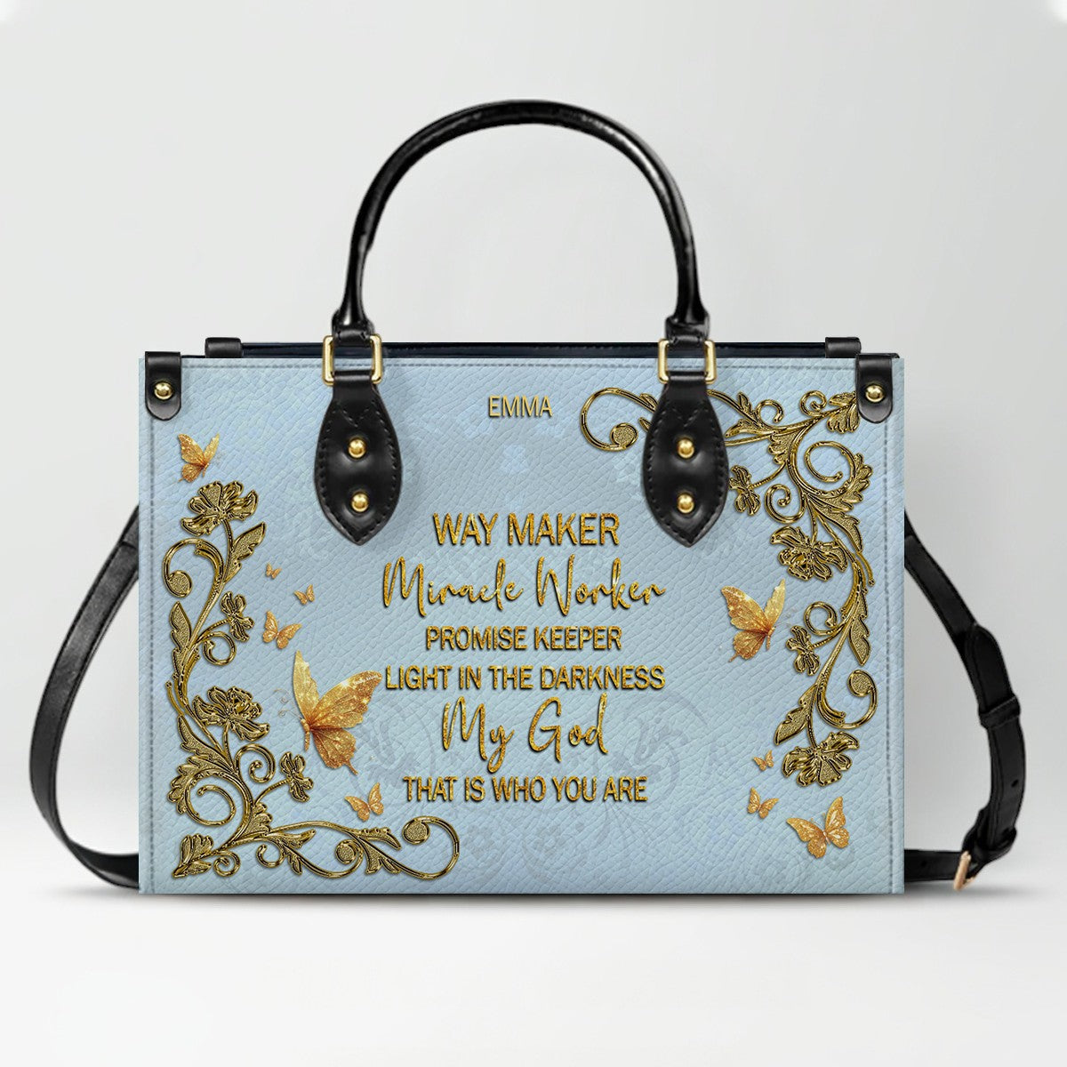 CHRISTIANARTBAG Personalized Leather Handbag with Bible Verse – Custom Name & Color Christian Gift for Women - CAB020226