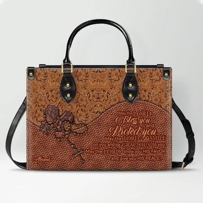 Personalized Christian Leather Handbag for Women - Custom Bible Verse Western Style Tote Bag CAB12325
