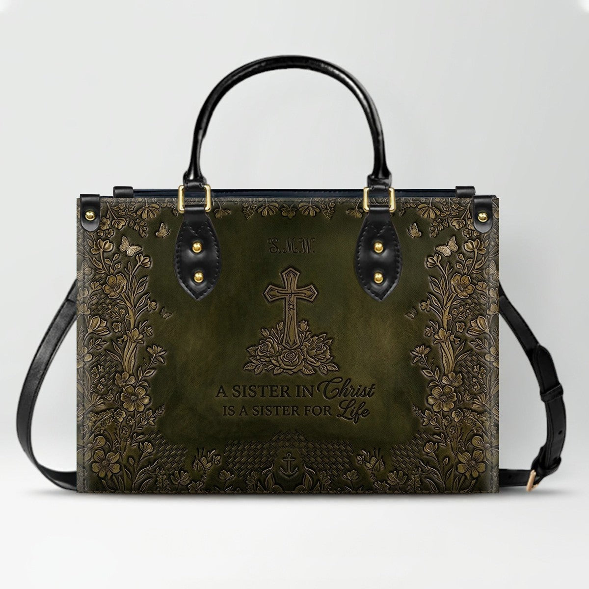 Personalized Leather Handbag | Custom Christian Gifts for Women - Sister in Christ | CHRISTIANARTBAG CAB0371626