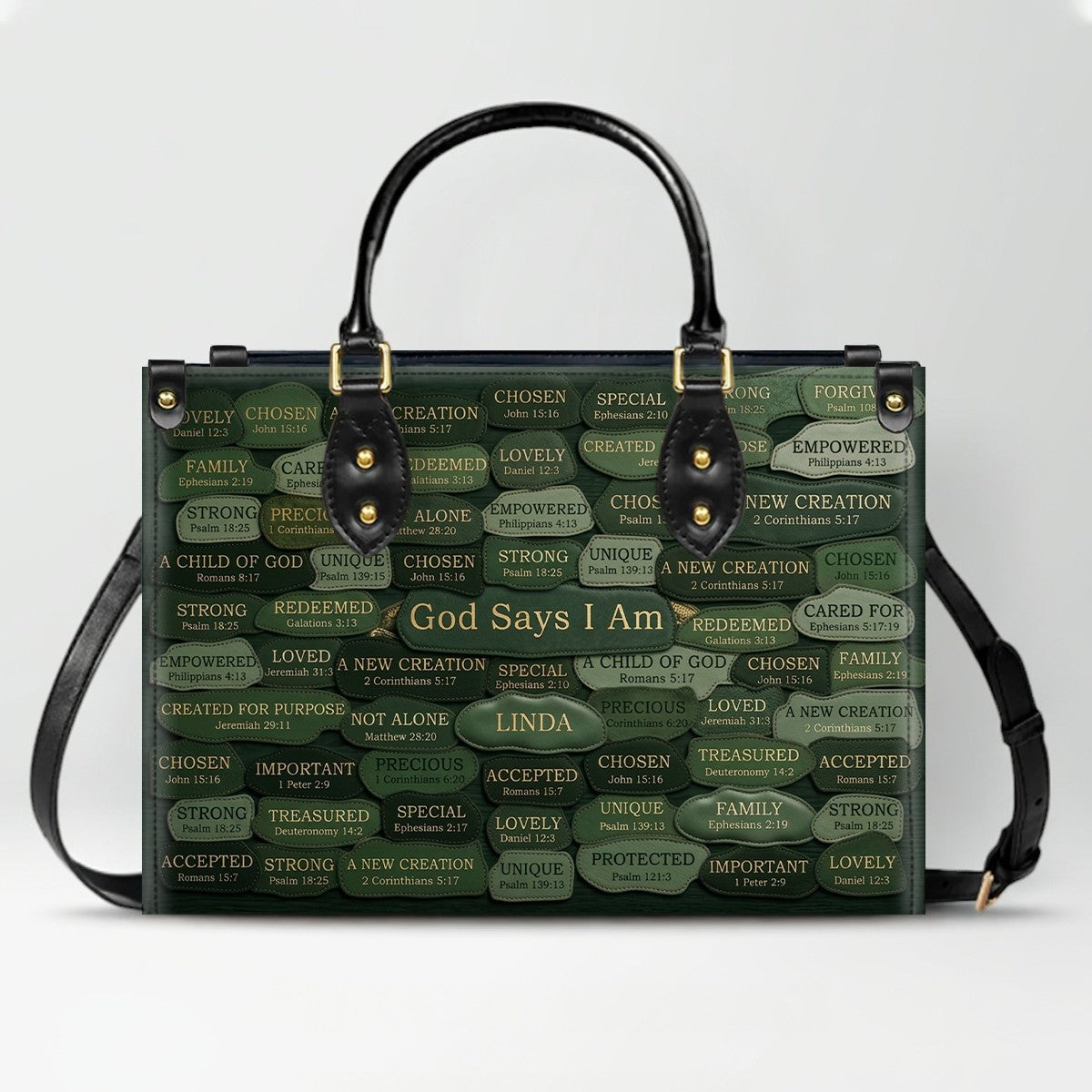 Personalized Leather Handbag - God Says I Am Christian Purse | CHRISTIANARTBAG 01080526