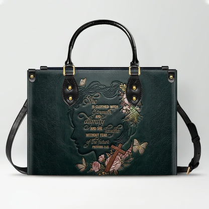 CHRISTIANARTBAG Personalized Leather Handbag - Custom Proverbs 31 in Burgundy - CAB0171326