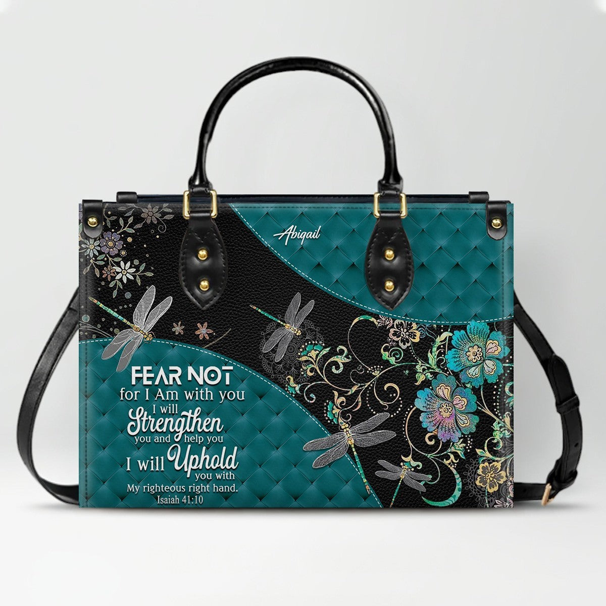 Personalized Christian Leather Handbag for Women – Custom Name & Bible Verse | CHRISTIANARTBAG CAB01121925