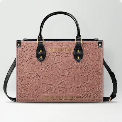 CHRISTIANARTBAG Personalized Leather Handbag - Custom Name & Bible Verse Floral Embossed Tote Bag for Women CAB01101726