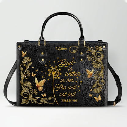 Personalized Leather Handbag for Christian Women – Daughter of the King Faith Purse, Custom Name & Bible Verse | CHRISTIANARTBAG