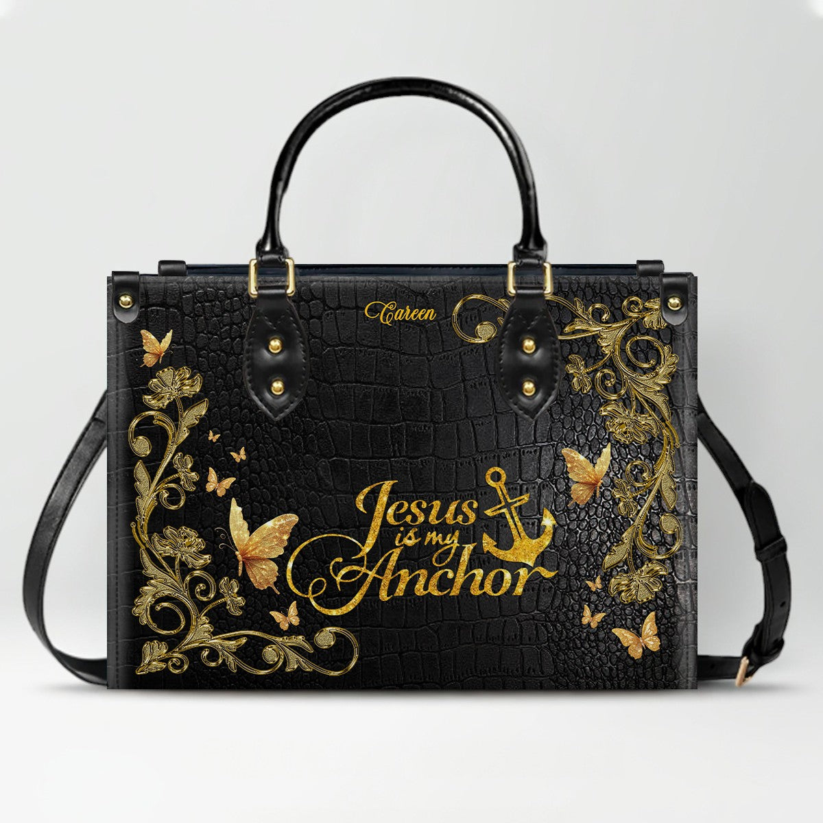 Personalized Leather Handbag for Christian Women – Daughter of the King Faith Purse, Custom Name & Bible Verse | CHRISTIANARTBAG