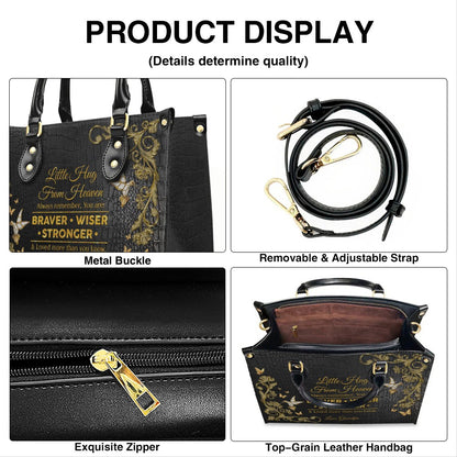 Personalized Leather Handbag – Little Hug From Heaven Memorial Gift | CHRISTIANARTBAG