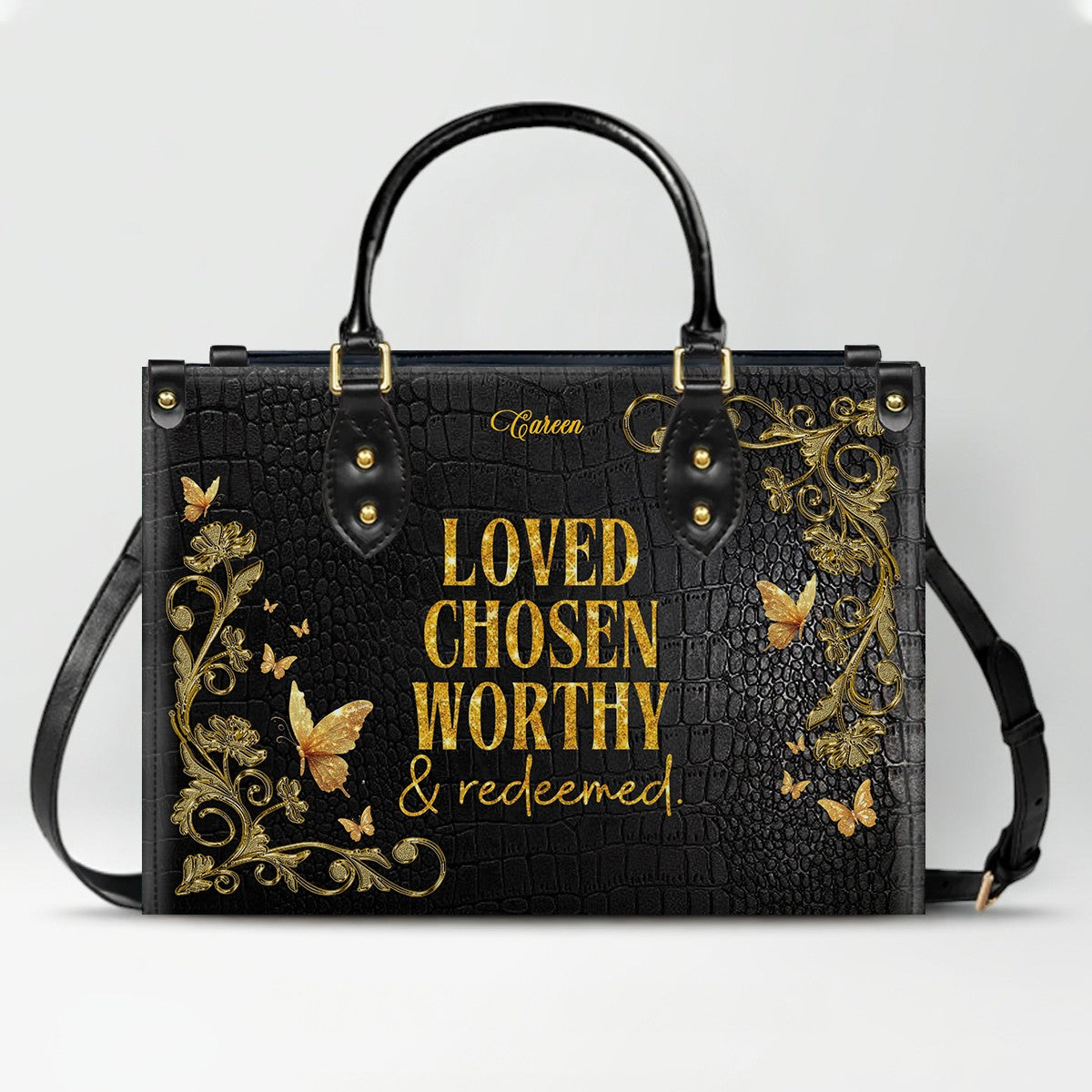 CHRISTIANARTBAG Personalized Leather Handbag & Wallet Set - Custom Name | Christian Gift | CHRISTIANARTBAG CAB014226